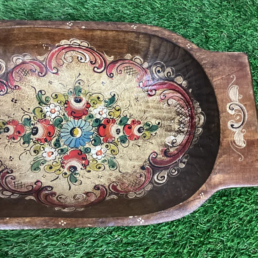 Vintage Mexican Bowl Serving Tray Book Hand Painted